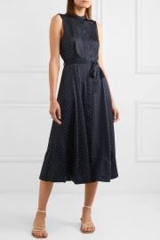 Equipment - Clevete polka-dot crepe midi dress at Net A Porter